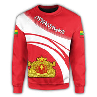 Myanmar Coat Of Arms Sweatshirt Cricket Style RLT7 - Wonder Print Shop