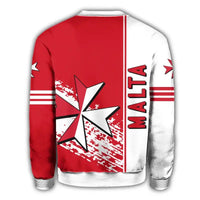 Malta Coat Of Arms Sweatshirt Quarter Style RLT12 - Wonder Print Shop