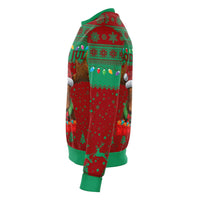 Sweden Christmas Sweatshirt Moose Red Green RLT7 - Wonder Print Shop