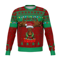 Sweden Christmas Sweatshirt Moose Red Green RLT7 - Wonder Print Shop