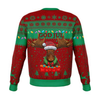 Sweden Christmas Sweatshirt Moose Red Green RLT7 - Wonder Print Shop