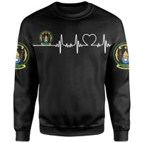 Rwanda Sweatshirt Heartbeat RLT12 - Wonder Print Shop
