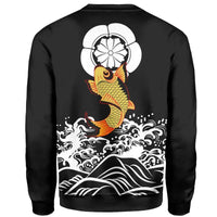 The Golden Koi Fish Sweatshirt Knitted Long Sleeved Sweater RLT8 - Wonder Print Shop