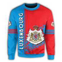 Luxembourg Coat Of Arms Sweatshirt Quarter Style RLT6 - Wonder Print Shop