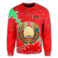 Belarus Christmas Coat Of Arms Sweatshirt X Style RLT6 - Wonder Print Shop