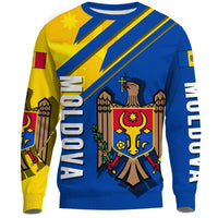 Wonder Print Shop Moldova Sweatshirt, Flag and Coat Of Arms A22 RLT13 - Wonder Print Shop