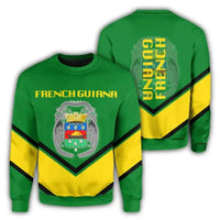 French Guiana Coat Of Arms Sweatshirt Lucian Style RLT8 - Wonder Print Shop
