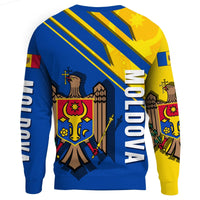Wonder Print Shop Moldova Sweatshirt, Flag and Coat Of Arms A22 RLT13 - Wonder Print Shop