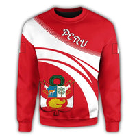 Peru Coat Of Arms Sweatshirt Cricket Style RLT7 - Wonder Print Shop