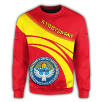 Kyrgyzstan Coat Of Arms Sweatshirt Cricket Style RLT8 - Wonder Print Shop
