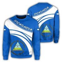 Nicaragua Coat Of Arms Sweatshirt Cricket Style RLT8 - Wonder Print Shop