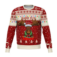 Sweden Christmas Sweatshirt Moose Red RLT7 - Wonder Print Shop