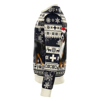 Switzerland Christmas Sweatshirt Bernese Mountain Dog Unique Navy RLT13 - Wonder Print Shop