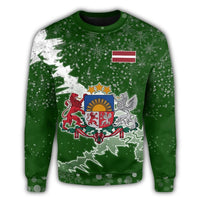 Latvia Christmas Coat Of Arms Sweatshirt X Style8 RLT6 - Wonder Print Shop