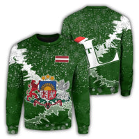 Latvia Christmas Coat Of Arms Sweatshirt X Style8 RLT6 - Wonder Print Shop