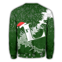 Latvia Christmas Coat Of Arms Sweatshirt X Style8 RLT6 - Wonder Print Shop