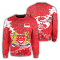 Singapore Christmas Coat Of Arms Sweatshirt X Style RLT13 - Wonder Print Shop