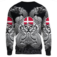 Viking Sweatshirts - Denmark Mjolnir and Double Dragon RLT13 - Wonder Print Shop