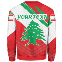 Lebanon Personalised Sweatshirt - Lebanon Flag Polygon Style24 RLT6 - Wonder Print Shop