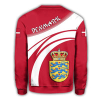 Denmark Coat Of Arms Sweatshirt Cricket Style RLT13 - Wonder Print Shop