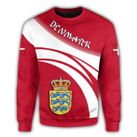 Denmark Coat Of Arms Sweatshirt Cricket Style RLT13 - Wonder Print Shop