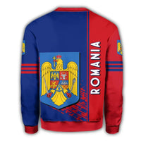 Romania Coat Of Arms Sweatshirt Quarter Style RLT13 - Wonder Print Shop
