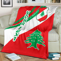 lebanon-personalised-premium-blanket-lebanon-flag-polygon-style24