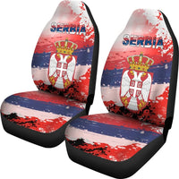 Serbia Car Seat Covers Serbia National Flag and Emblem RLT7 - Wonder Print Shop