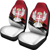 Serbia Car Seat Covers Serbian White Eagle Set Of Two RLT7 - Wonder Print Shop