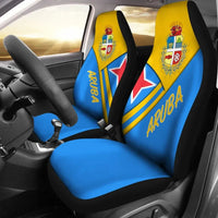 Aruba Car Seat Covers - Aruba Coat Of Arms RLT7 - Wonder Print Shop