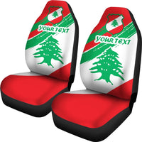 Lebanon Personalised car_seat_cover - Lebanon Flag Polygon Style24 RLT6 - Wonder Print Shop