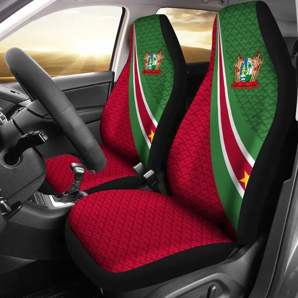 suriname-car-seat-covers-suriname-coat-of-arms-and-flag-color