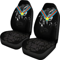 Wonder Print Shop Car Seat Covers Africa - Congo Flag Color with LeoPards RLT13 - Wonder Print Shop