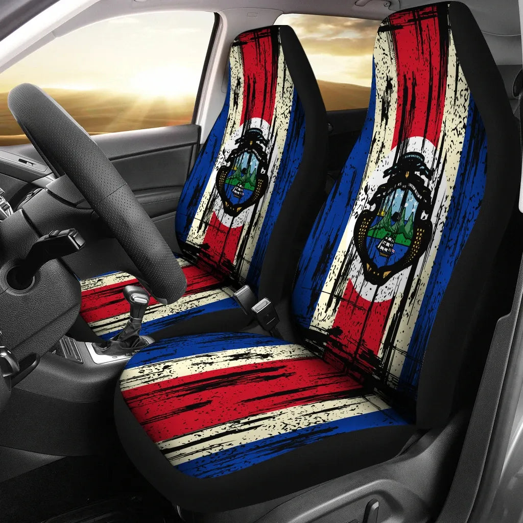 costa-rica-grunge-flag-car-seat-cover