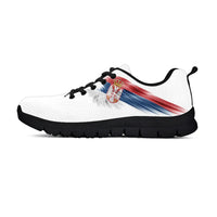Serbia Mens / Womens / Kids Black and White Sneakers RLT7 - Wonder Print Shop