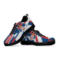 Sneakers Serbia Flag Color With Coat Of Arm RLT7 - Wonder Print Shop