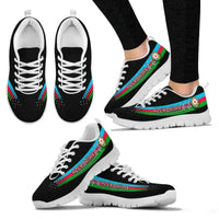 Azerbaijan Heartbeat Sneakers - Black Color RLT8 - Wonder Print Shop