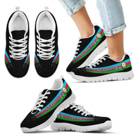 Azerbaijan Heartbeat Sneakers - Black Color RLT8 - Wonder Print Shop