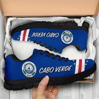Cabo Verde Sneakers - Cabo Verde Flag And Coat Of Arms RLT7 - Wonder Print Shop