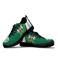 Nigeria Sneakers Nigerian Waving Flag With Coat Of Arms RLT8 - Wonder Print Shop