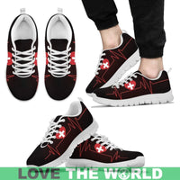 Switzerland Heart Beat Men's / Women's Sneakers Shoes RLT13 - Wonder Print Shop