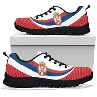 Serbia Sneakers Black Serbia Flag Red RLT7 - Wonder Print Shop