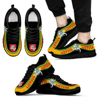 Lithuania Coat Of Arms Sneakers Line Style Black RLT6 - Wonder Print Shop