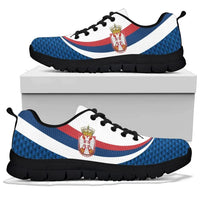 Serbia Sneakers Black Serbia Flag Blue RLT7 - Wonder Print Shop