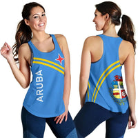 Aruba Women's Racerback tank , Aruba Coat Of Arms RLT7 - Wonder Print Shop