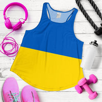 Ukraine Women's Racerback Tank Flag RLT7 - Wonder Print Shop