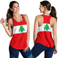 Lebanon Women's Racerback Tank Original Flag RLT6 - Wonder Print Shop