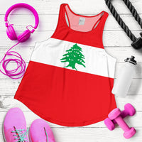 Lebanon Women's Racerback Tank Original Flag RLT6 - Wonder Print Shop