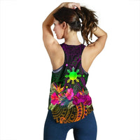 The Phillipines Women's Racerback Tank, Summer Hibiscus RLT6 - Wonder Print Shop
