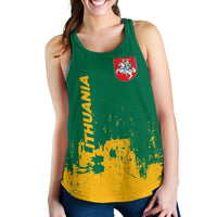 Lithuania Women Racerback Tank, Smudge Style RLT6 - Wonder Print Shop